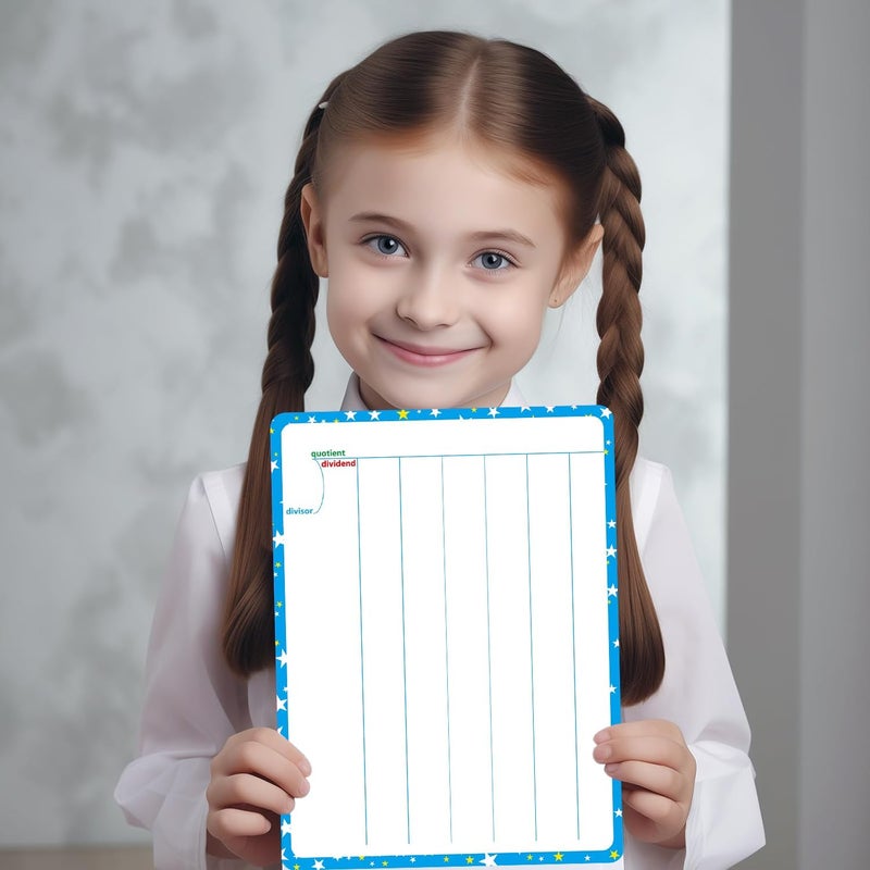 WEIZHEN 10 Packs Division Whiteboard Card, Double Sided Dry Erase Board Writable and Erasable Math Learning White Board for Kids, Students, Classroom and Home (Each Measures 12” x 9”) - Image 5